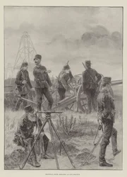 Transvaal State Artillery bei der Geschützpraxis